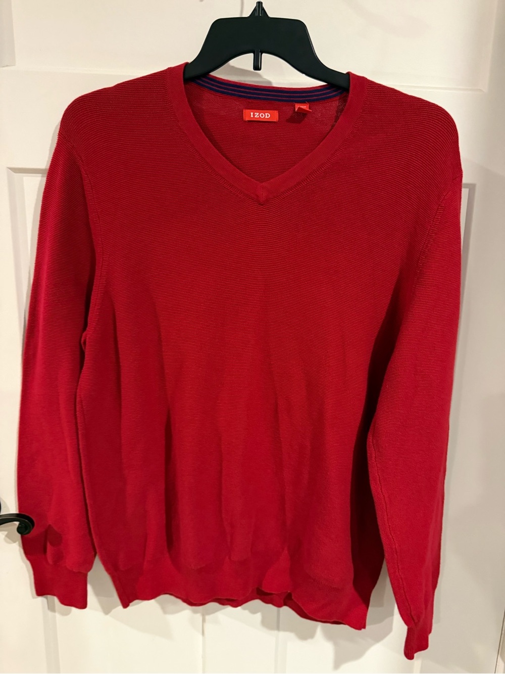 Izod Men’s Bright Red V-Neck Sweater